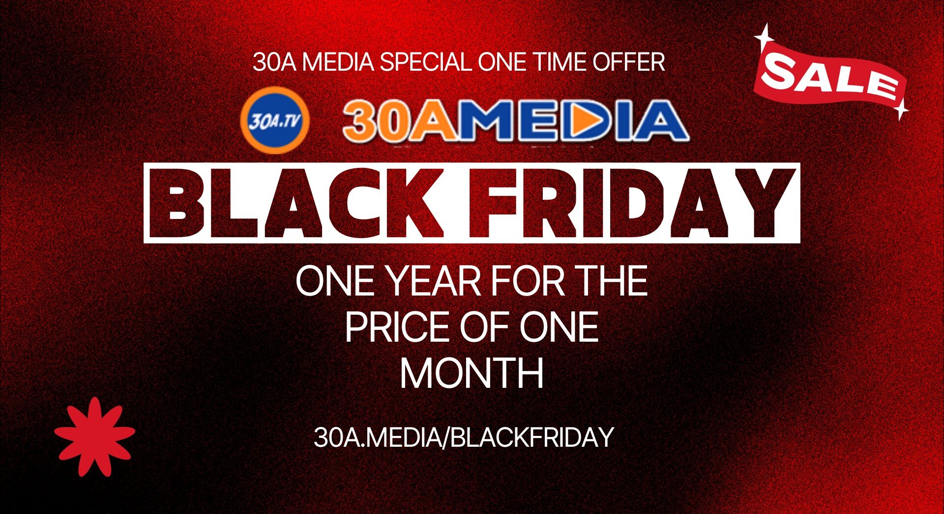 black Friday - One Year for the price of one month
